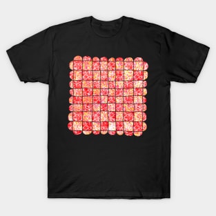 Checkered red red decorative holidays square T-Shirt